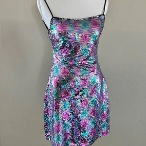 by the way. Iridescent Sequin Mini Dress